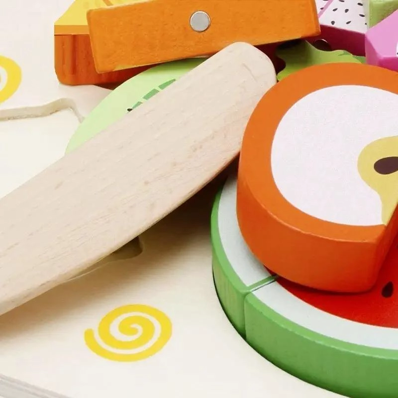 JUEGO DE COCINA DE MADERA PARA CORTAR FRUTAS Y VERDURAS - 9