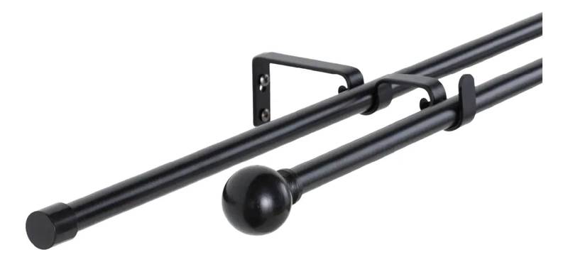 SET DOBLE DE BARRAS EXTENSIBLES PARA CORTINAS 120 A 200 CM - 1