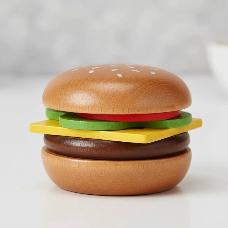 JUEGO DE COMIDA RAPIDA DE MADERA PARA NIÑOS - 1