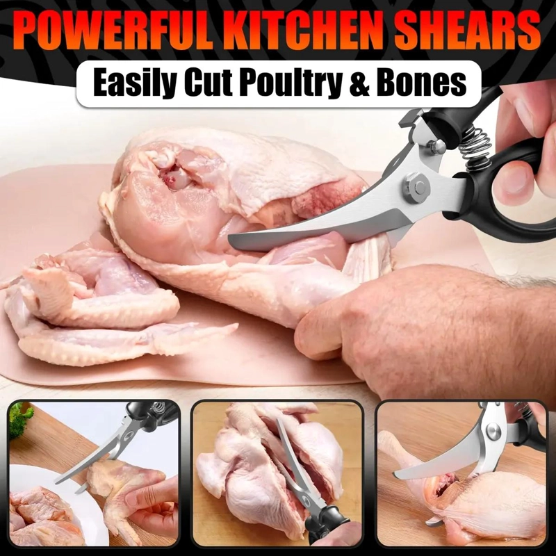 TIJERAS MULTIFUNCIONALES DE ACERO INOXIDABLE PARA COCINA DE 10 PULGADAS - 6