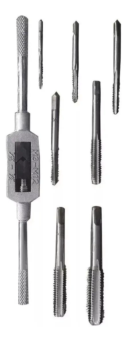 JUEGO DE LLAVE TARRAJA MACHO PARA HILO INTERNO EN COLOR GRIS - 1