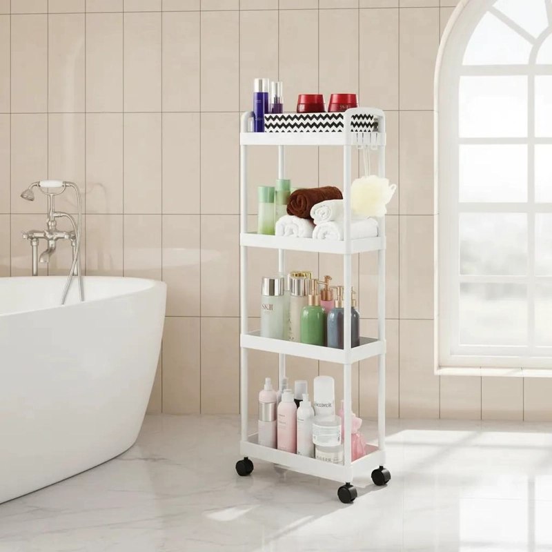 ORGANIZADOR VERTICAL CON RUEDAS DE 4 NIVELES PARA BAÑO Y COCINA - 1