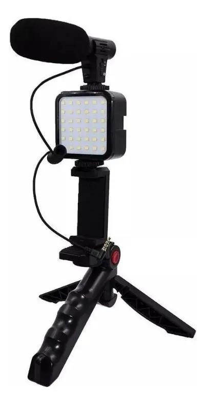 KIT COMPLETO DE GRABACION PARA VLOGS CON MICROFONO Y LUZ - 2