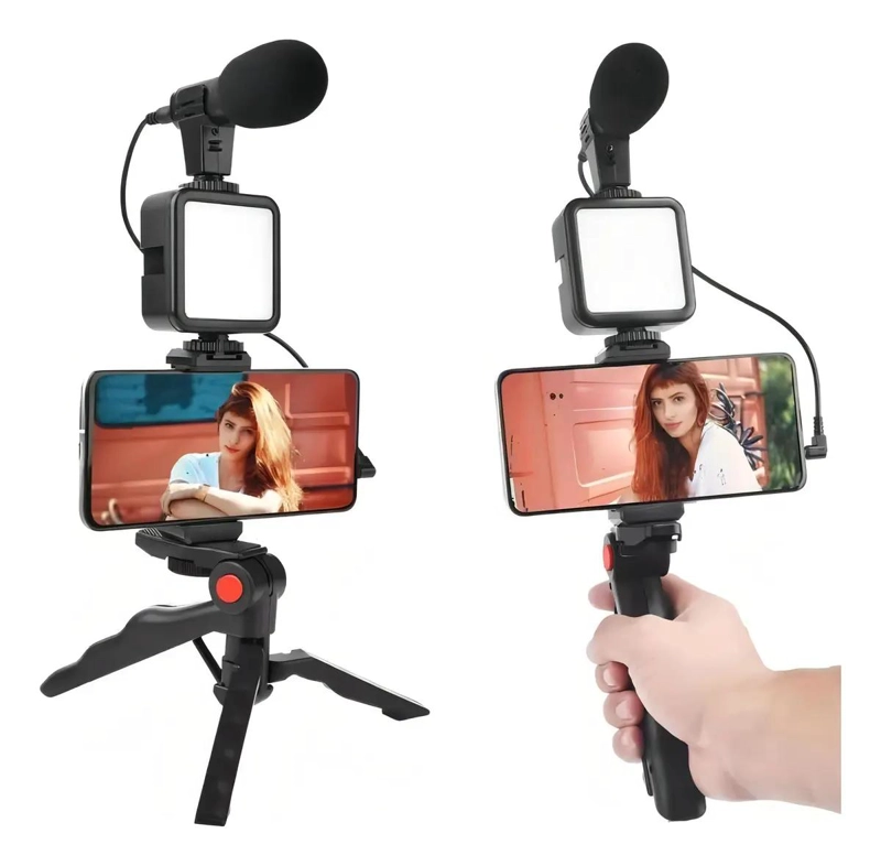 KIT COMPLETO DE GRABACION PARA VLOGS CON MICROFONO Y LUZ - 4