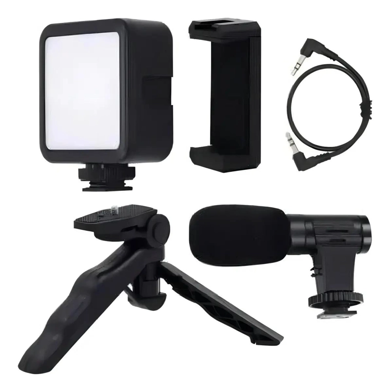 KIT COMPLETO DE GRABACION PARA VLOGS CON MICROFONO Y LUZ - 5