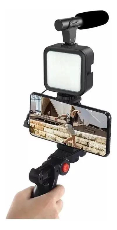 KIT COMPLETO DE GRABACION PARA VLOGS CON MICROFONO Y LUZ - 6
