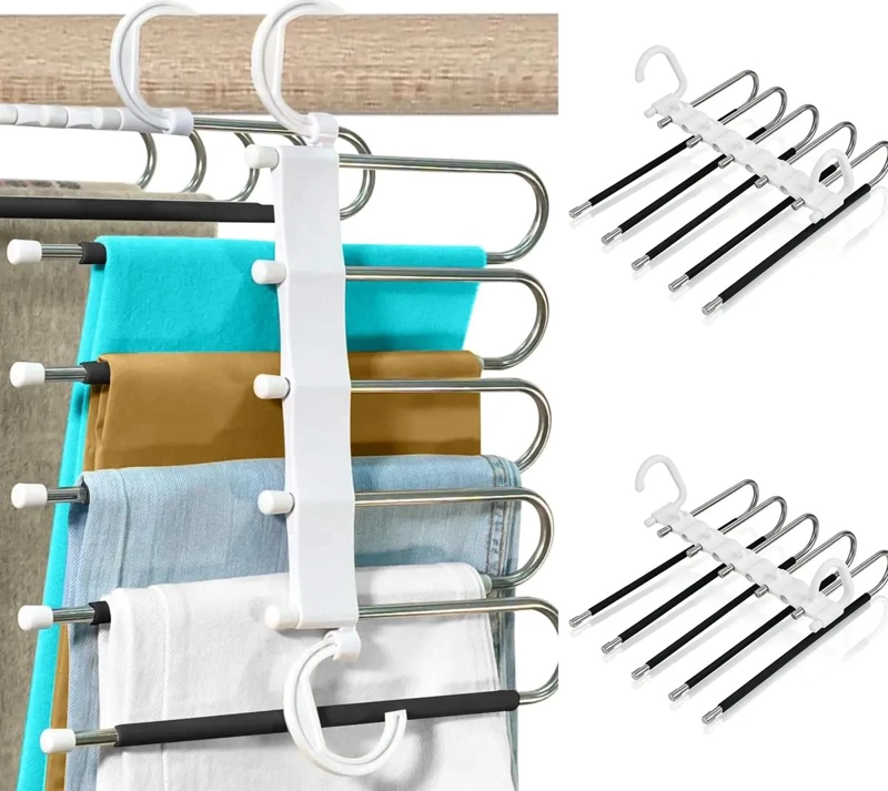 COLGADOR MULTIFUNCIONAL 5 EN 1 ANTIDESLIZANTE PARA ROPA - 1