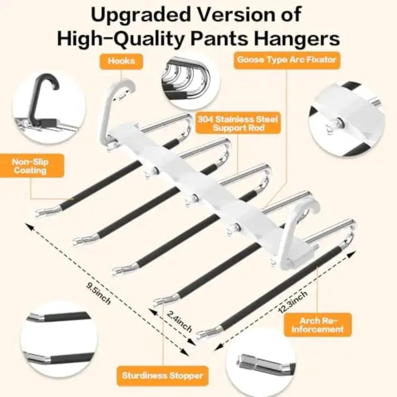 COLGADOR MULTIFUNCIONAL 5 EN 1 ANTIDESLIZANTE PARA ROPA - 2
