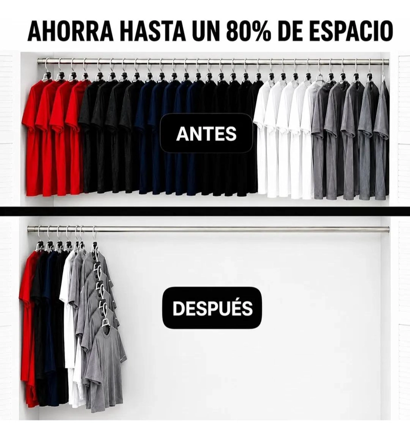 SET DE 36 CONECTORES PARA PERCHAS ORGANIZADOR DE ARMARIO - 3
