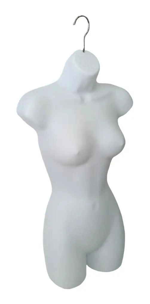 TORSO COLGADOR PARA EXHIBIR POLERAS DAMA EN PLASTICO RESISTENTE - 1