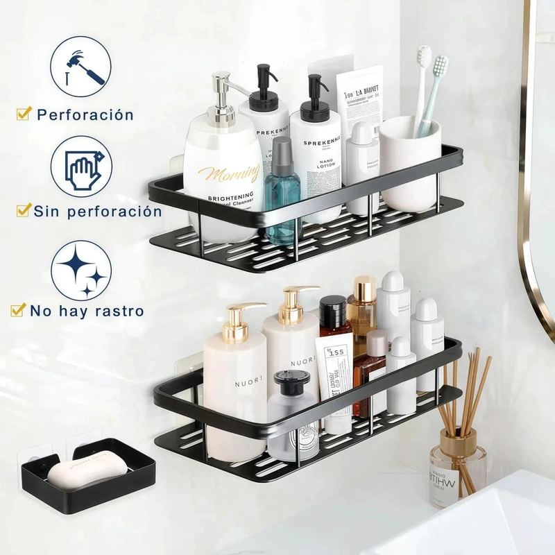 ESTANTE ORGANIZADOR ADHESIVO PARA BAÑO IMPERMEABLE - 6