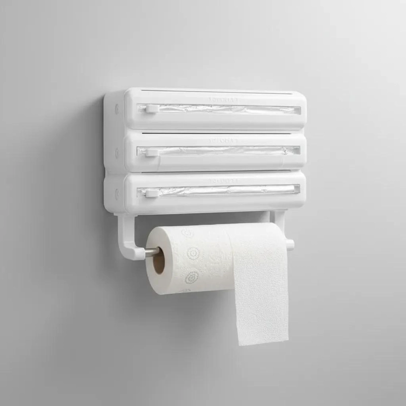 DISPENSADOR ORGANIZADOR DE PAPEL DE COCINA MULTIFUNCIONAL 4 EN 1 - 4