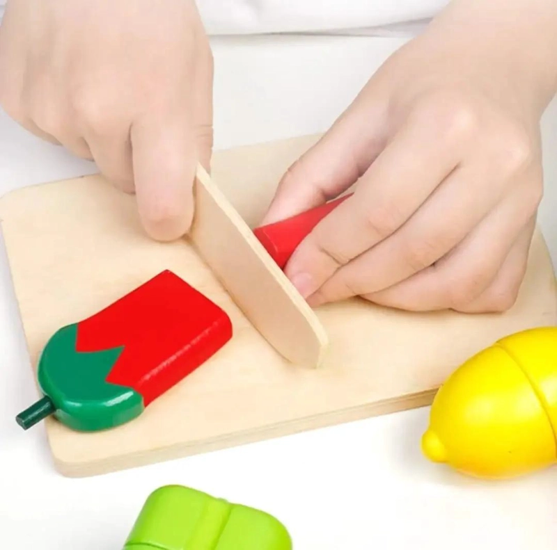 SET DE FRUTAS Y VERDURAS DE MADERA PARA NIÑOS - 2