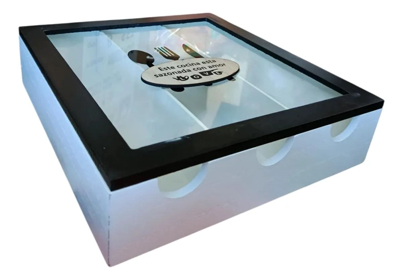 CAJA ORGANIZADORA DE MADERA CON 3 COMPARTIMENTOS - 1