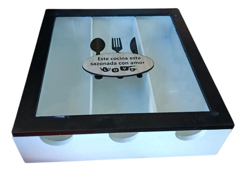 CAJA ORGANIZADORA DE MADERA CON 3 COMPARTIMENTOS - 3