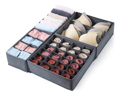 SET DE 4 ORGANIZADORES PARA CAJONES DE ROPA INTERIOR - 1