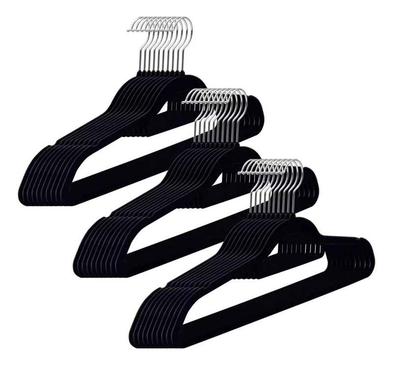 SET DE 30 COLGADORES DE ROPA ANTIDESLIZANTES DE TERCIOPELO - 1