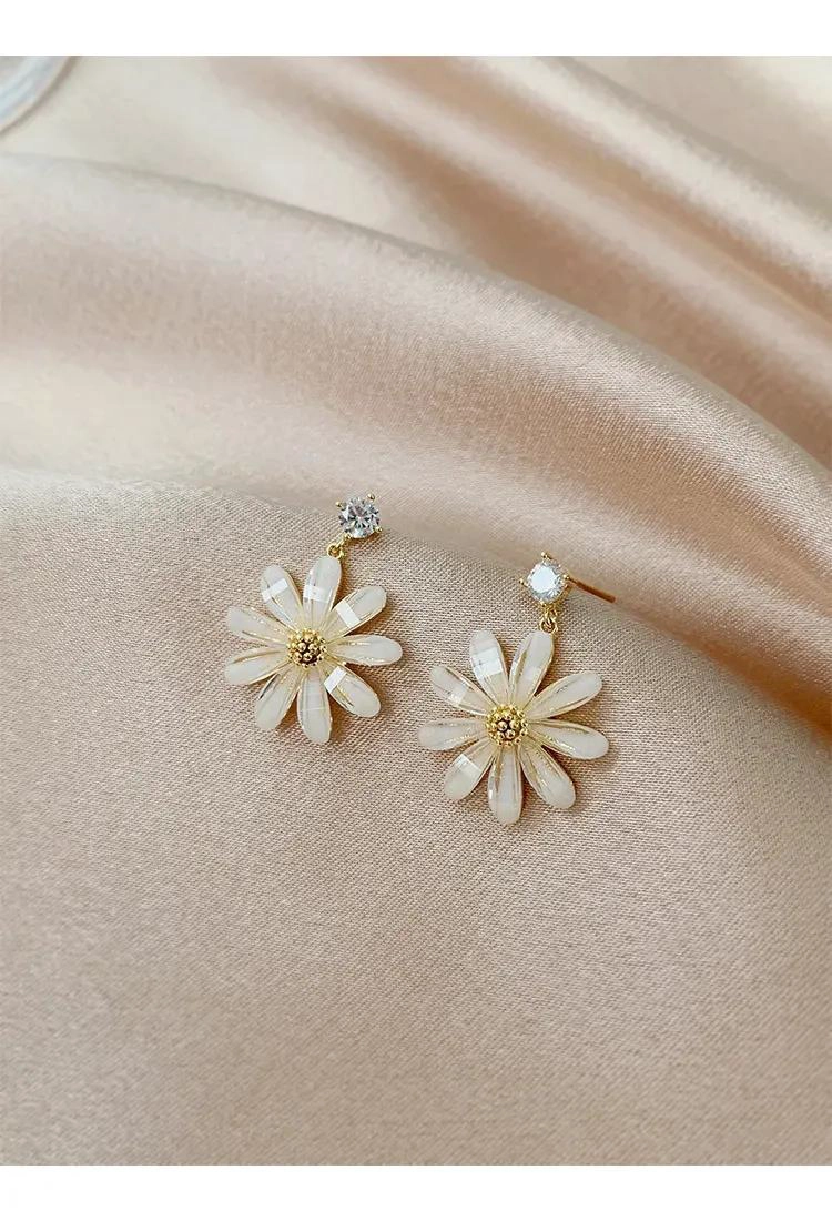 AROS COLGANTES FLOR DE LUZ EN PLATA S925 Y DORADO - 2
