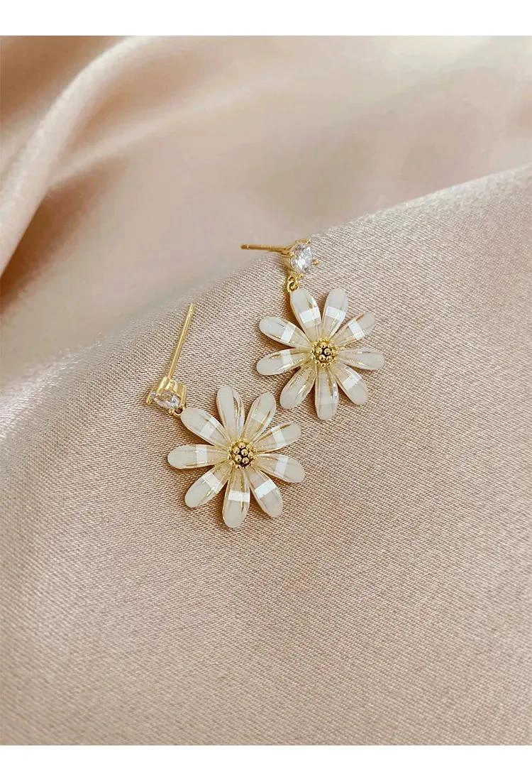 AROS COLGANTES FLOR DE LUZ EN PLATA S925 Y DORADO - 6