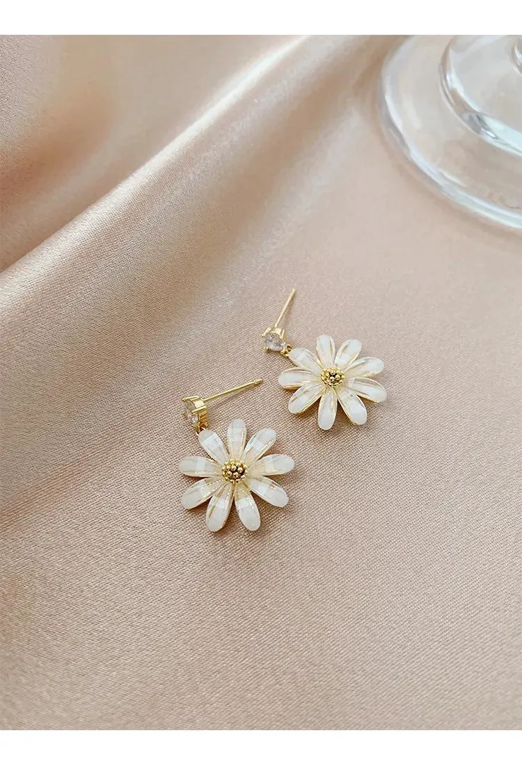 AROS COLGANTES FLOR DE LUZ EN PLATA S925 Y DORADO - 7