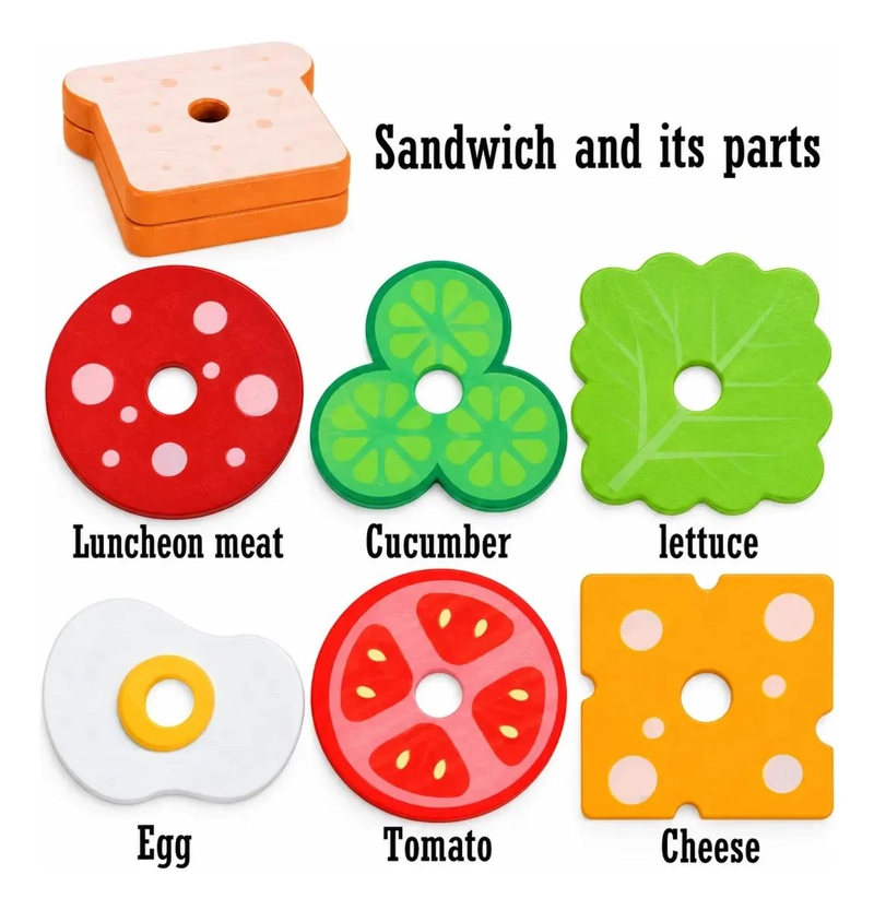 JUEGO DIDACTICO HAMBURGUESA ARMABLE PARA NIÑOS DE 3 AÑOS - 2