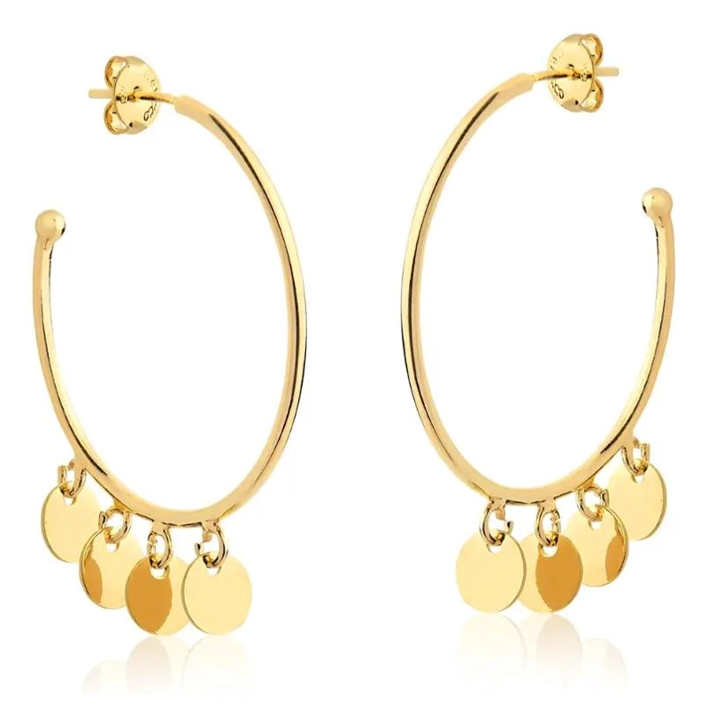 AROS ELEGANTES PARA MUJER BAÑADOS EN ORO DE 3 CAPAS - 1