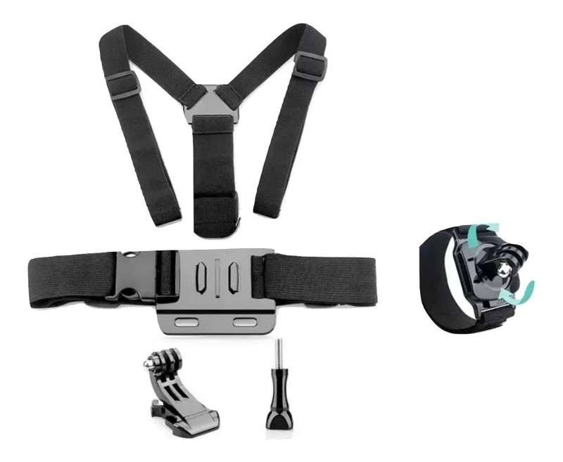 KIT DE ACCESORIOS PARA CAMARAS DEPORTIVAS CON CORREA 360º - 1