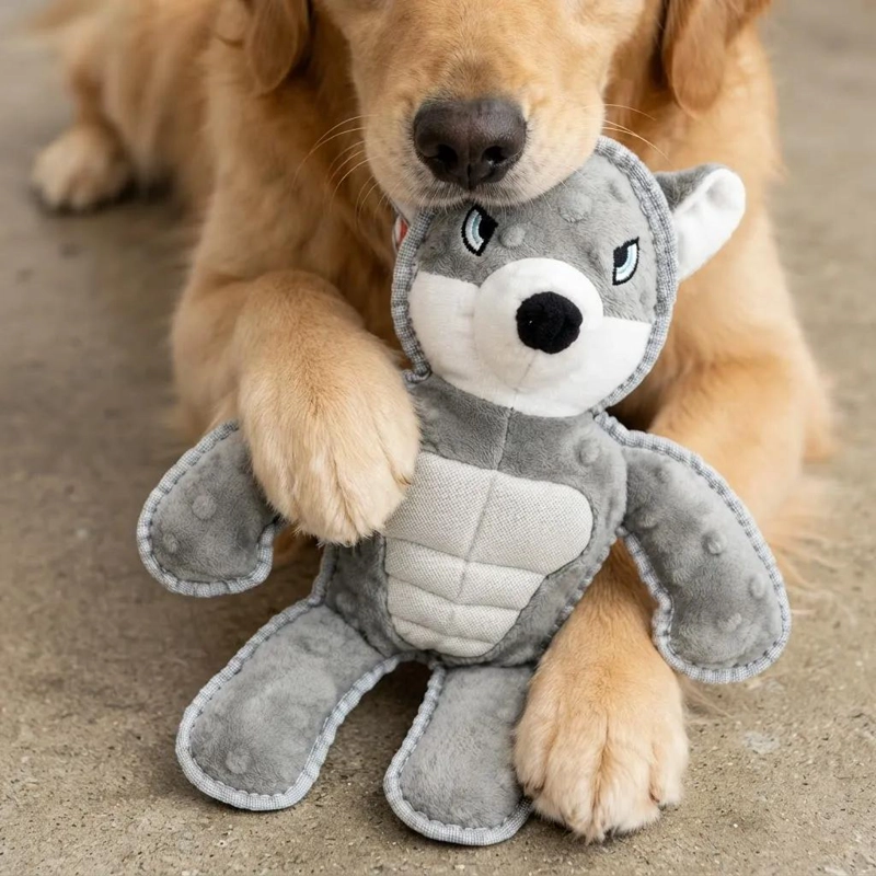 PELUCHE LOBO Y MONO MORDEDOR RESISTENTE PARA PERROS - 6