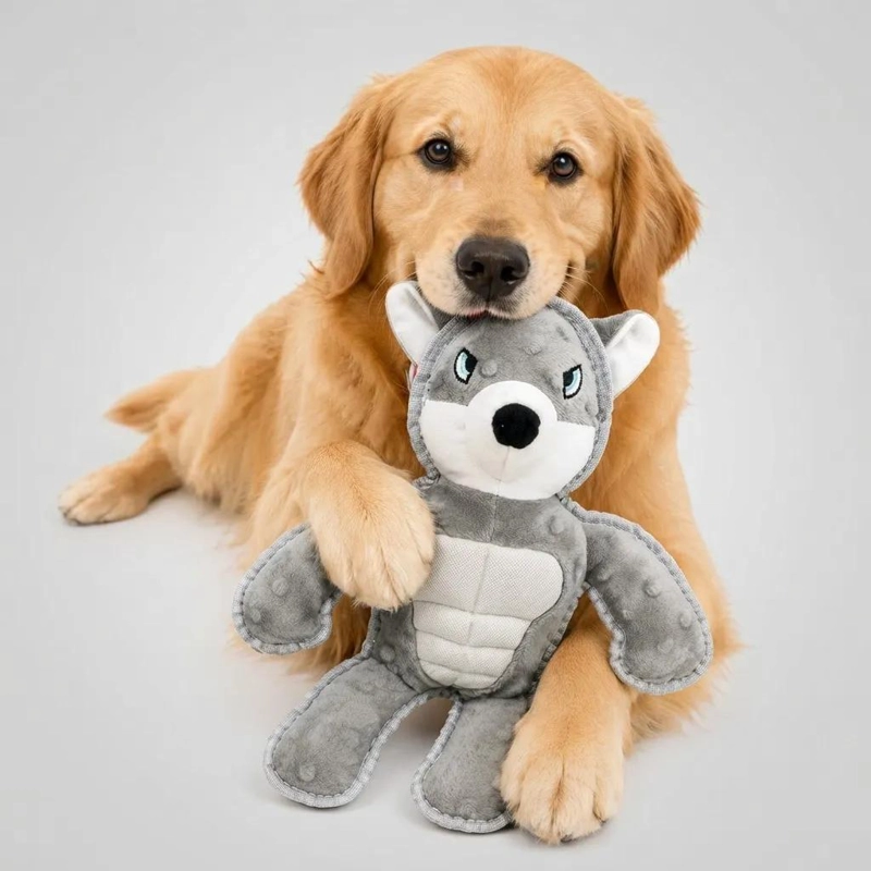 PELUCHE LOBO Y MONO MORDEDOR RESISTENTE PARA PERROS - 7
