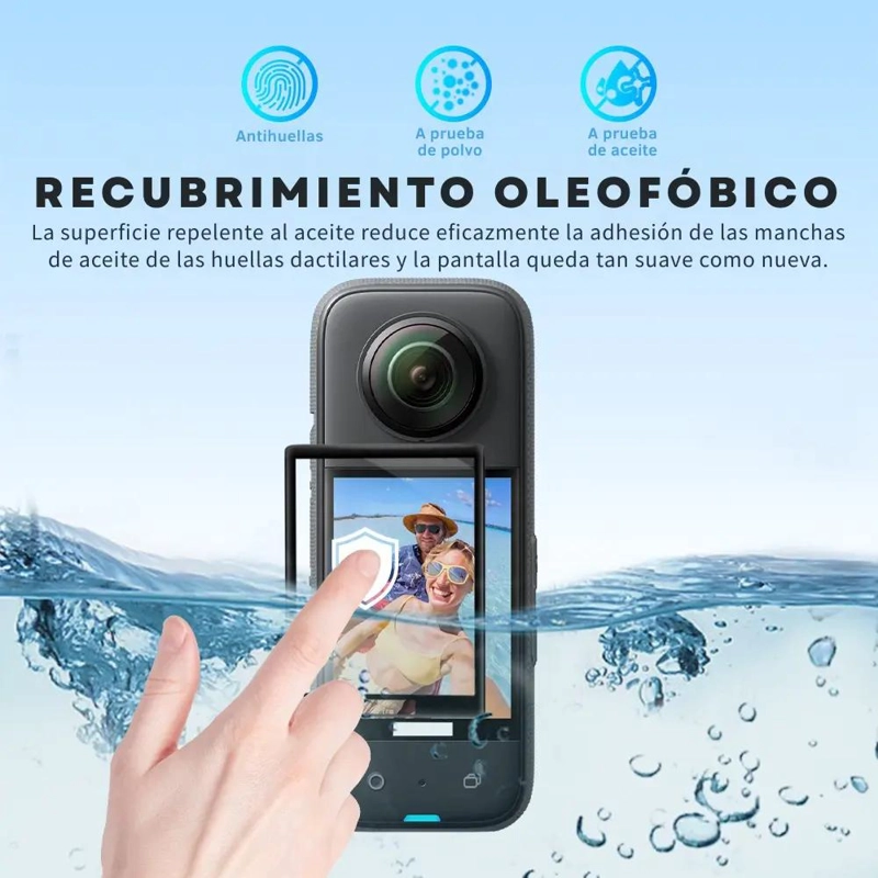 PROTECTOR DE PANTALLA DE VIDRIO TEMPLADO PARA CAMARA INSTA360 X3 - 3