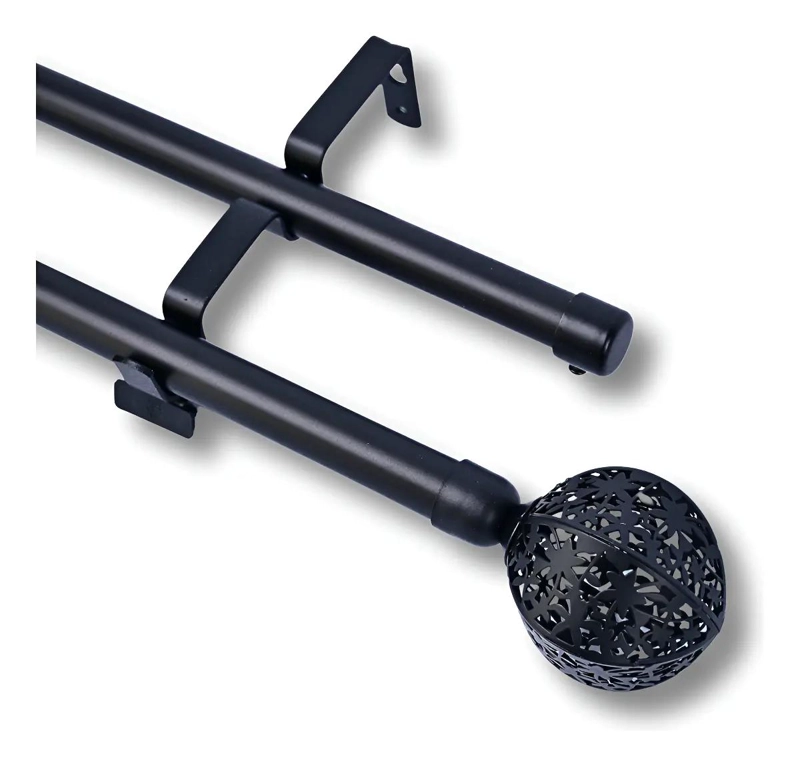 BARRAS DE CORTINA EXTENSIBLES METALICAS 120-210 CM COLOR NEGRO - 1