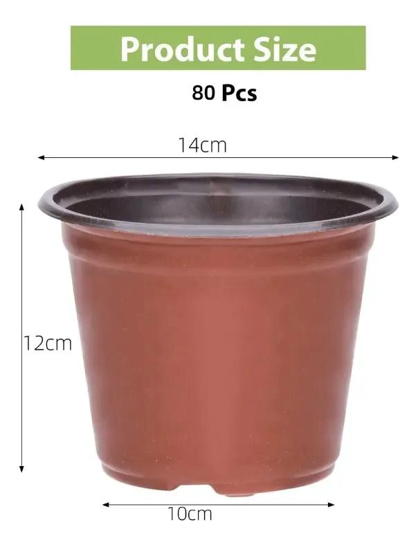 80 MACETAS DE PLASTICO PARA VIVERO DE 14X12 CM - 2