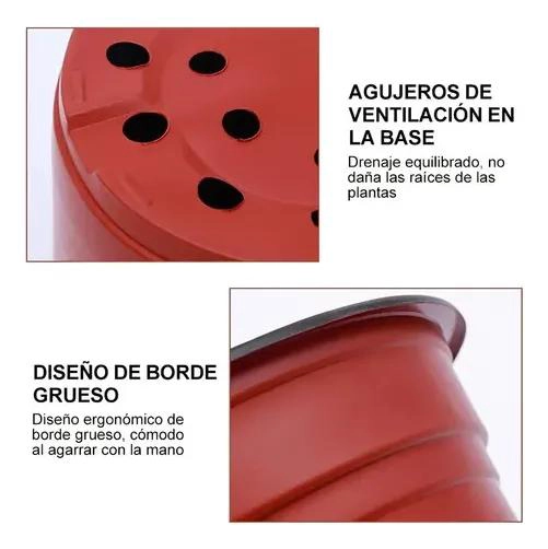 MACETAS DE PLASTICO PARA SEMILLEROS 9.8X8.2CM 100 UNIDADES - 6
