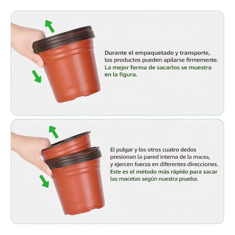 MACETAS DE PLASTICO PARA SEMILLEROS 9.8X8.2CM 100 UNIDADES - 9