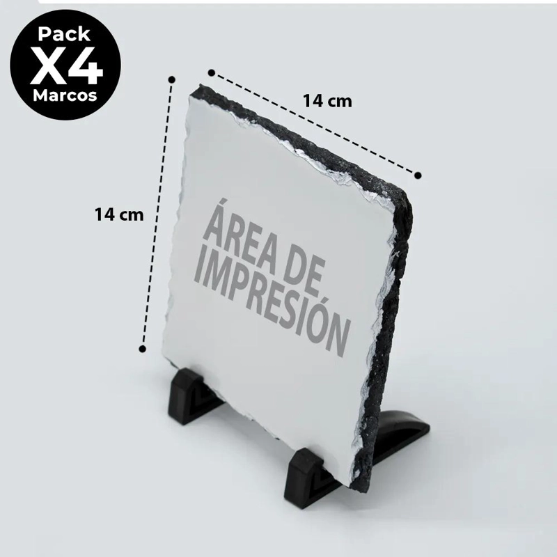 PACK DE 4 MARCOS CUADRADOS SUBLIMABLES CON BASE - 1