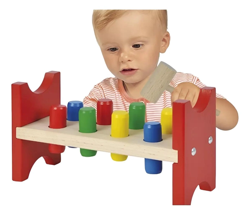 BANCO DE MADERA CON MARTILLO PARA NIÑOS DE 1 A 3 AÑOS - 2