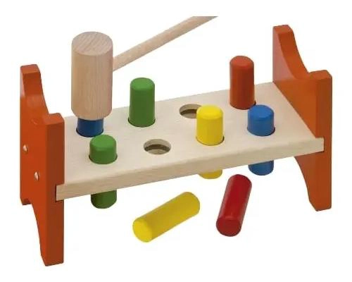 BANCO DE MADERA CON MARTILLO PARA NIÑOS DE 1 A 3 AÑOS - 6