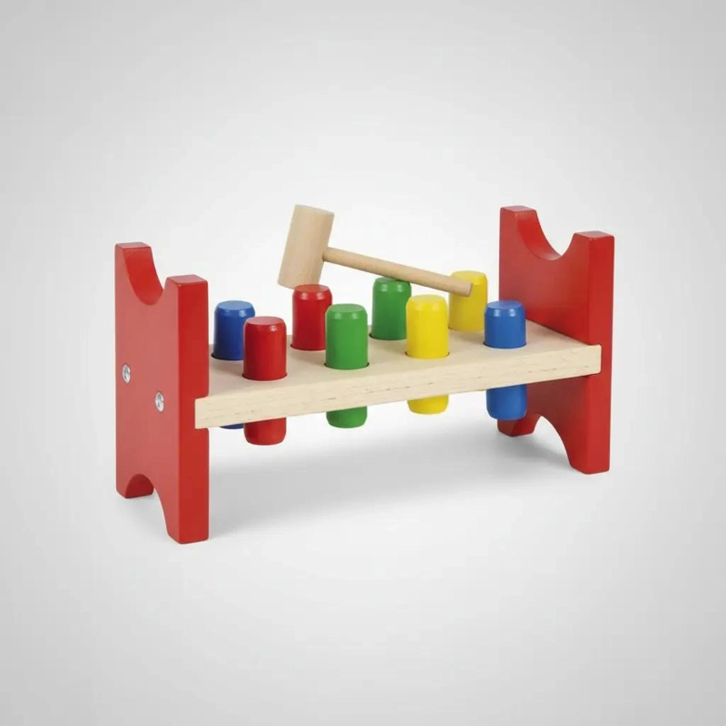 BANCO DE MADERA CON MARTILLO PARA NIÑOS DE 1 A 3 AÑOS - 7