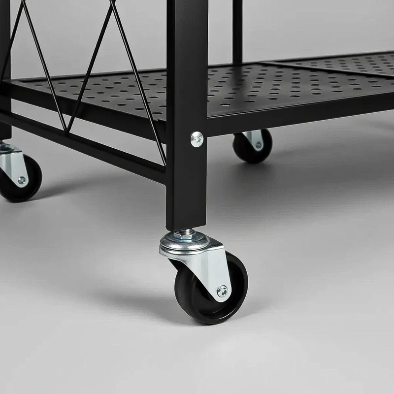 ESTANTE PLEGABLE DE 3 NIVELES CON RUEDAS PARA ALMACENAMIENTO - 6