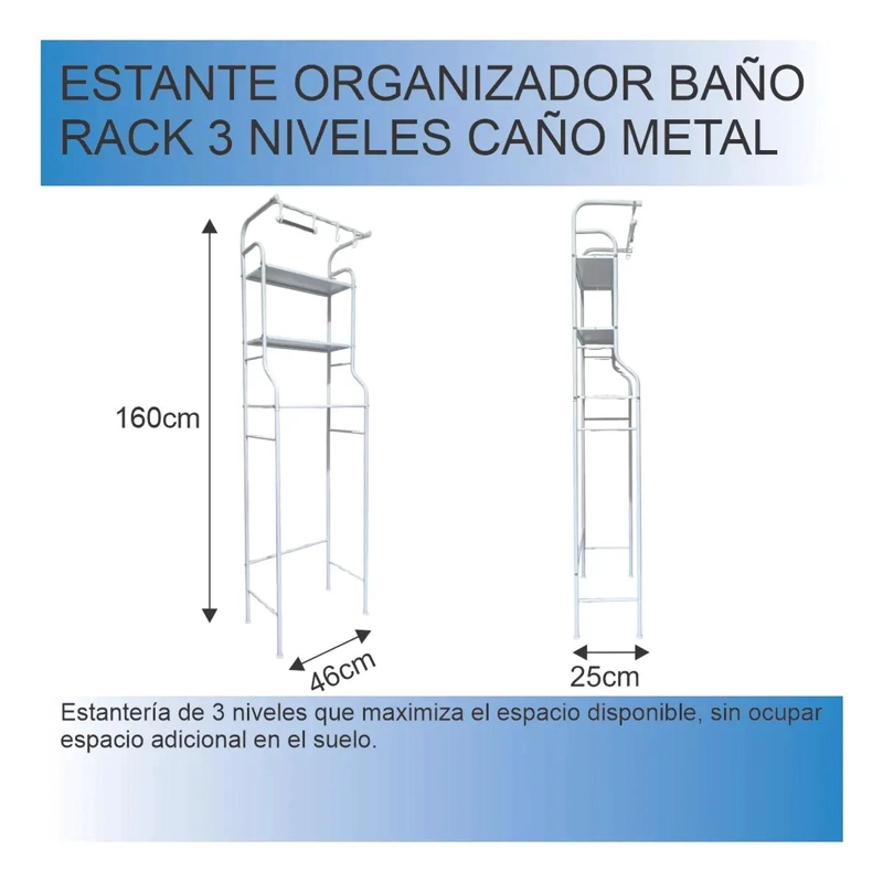 MUEBLE ORGANIZADOR DE BAÑO CON 3 ESTANTES PARA ESPACIOS REDUCIDOS - 10
