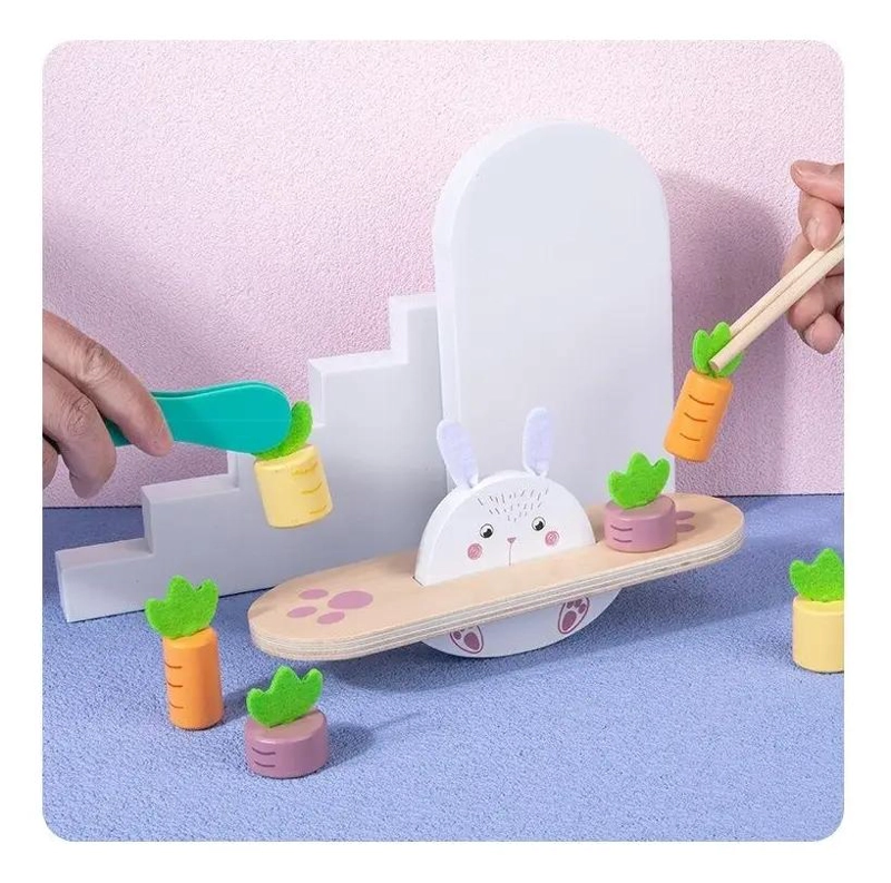 JUEGO DE EQUILIBRIO DE MADERA PARA NIÑOS CON DISEÑO DE CONEJO - 2