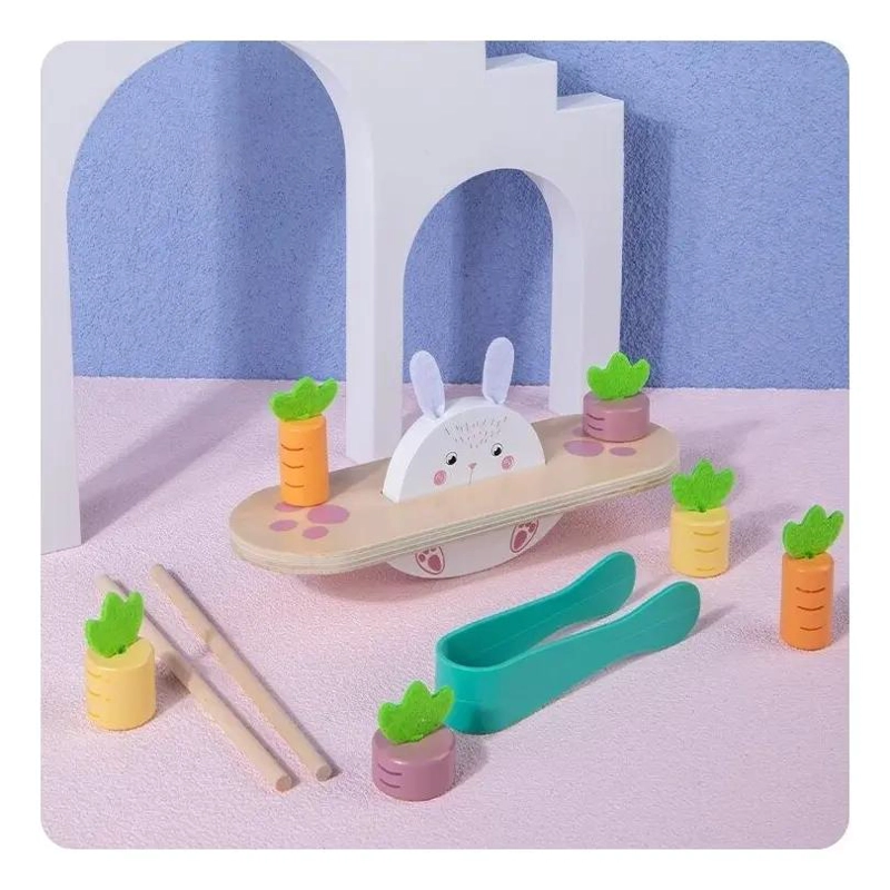 JUEGO DE EQUILIBRIO DE MADERA PARA NIÑOS CON DISEÑO DE CONEJO - 3