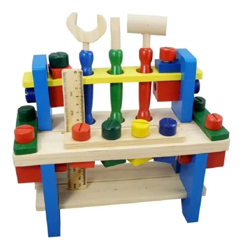 CAJA DE HERRAMIENTAS DE MADERA DIDACTICA PARA NIÑOS - 5
