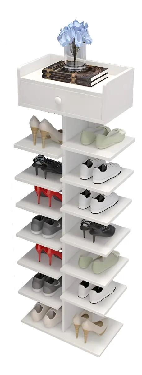 ZAPATERO ORGANIZADOR ESTANTE PARA 14 PARES DE CALZADO COLOR BLANCO - 1