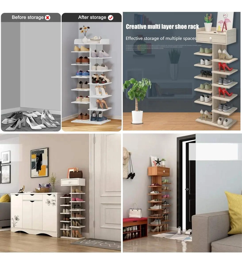 ZAPATERO ORGANIZADOR ESTANTE PARA 14 PARES DE CALZADO COLOR BLANCO - 8