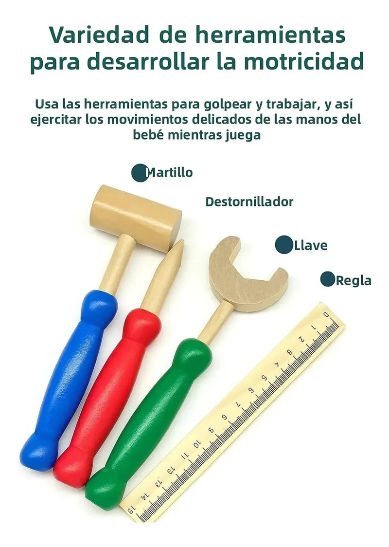 BANCO DE TRABAJO DIDACTICO DE MADERA PARA NIÑOS - 3