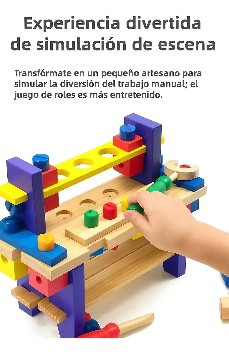 BANCO DE TRABAJO DIDACTICO DE MADERA PARA NIÑOS - 5