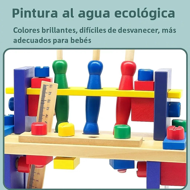 BANCO DE TRABAJO DIDACTICO DE MADERA PARA NIÑOS - 6