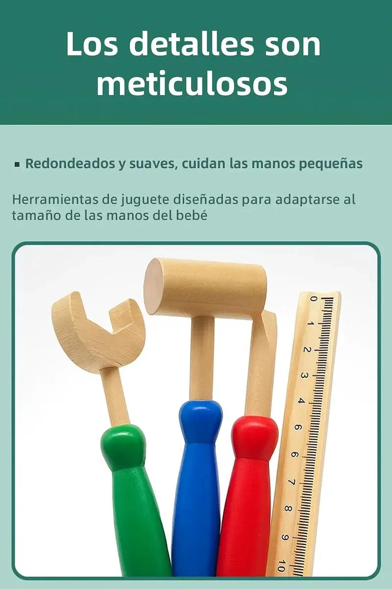 BANCO DE TRABAJO DIDACTICO DE MADERA PARA NIÑOS - 7