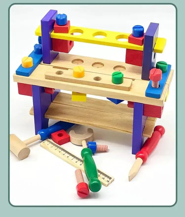 BANCO DE TRABAJO DIDACTICO DE MADERA PARA NIÑOS - 9